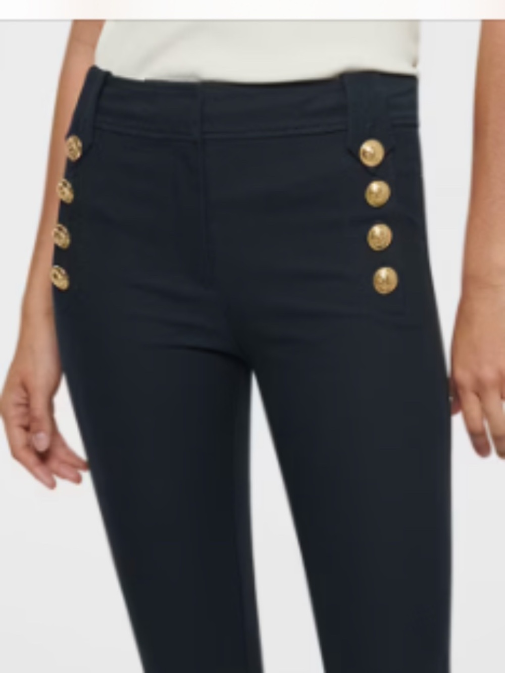 Derek Lam 10 Crosby Indigo Denim Gold Button Detailed Lexington